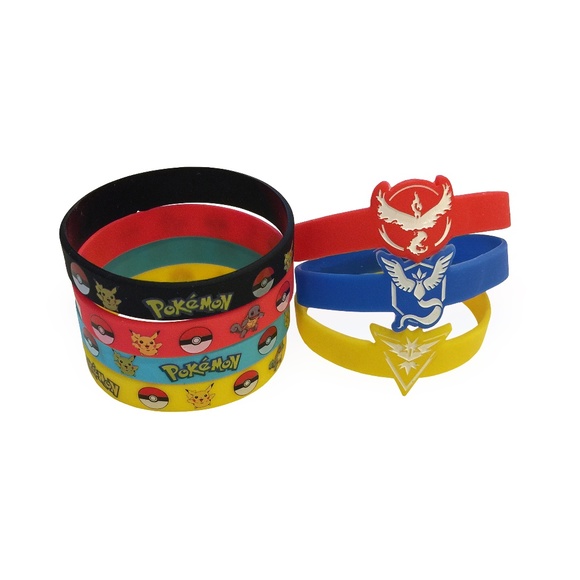 7 Count Pokemon Go Silicon Bracelet Team Instinct - Picture 1 of 2